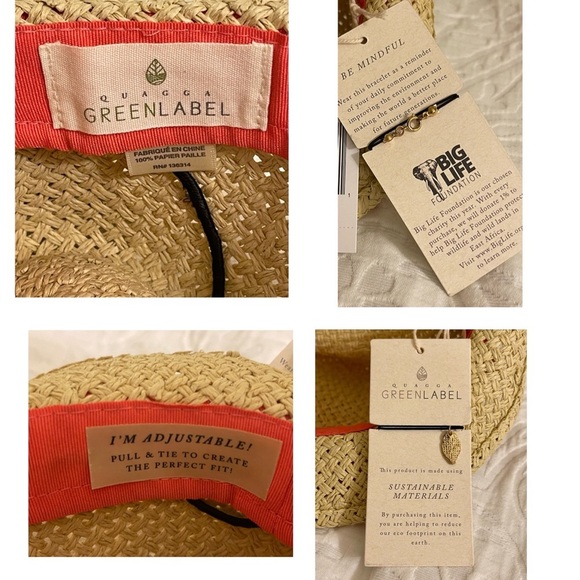 Straw Fedora Hat with Pom Poms NWT - Picture 6 of 7